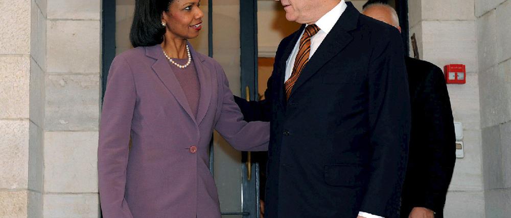 Rice und Olmert