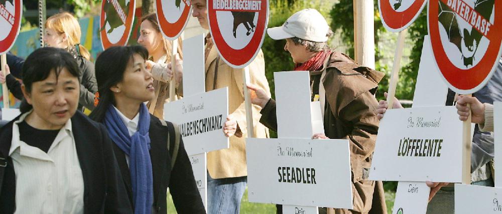 demonstranten un konferenz