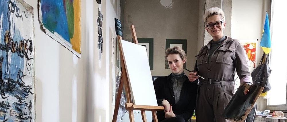 Elena Lazutkina und Marina Aleksandrova in ihrem Atelier in Berlin.
