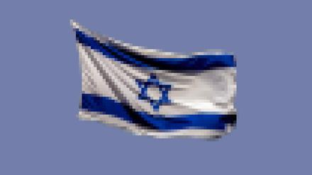 Eine verpixelte Israelflagge steht symbolisch für das Zerrbild Israels, das in den Medien gezeichnet werde.