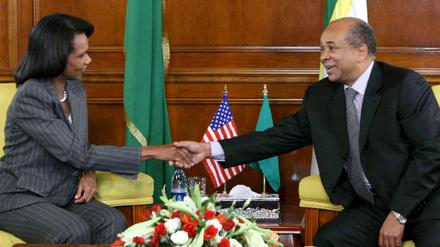 Condoleezza Rice und Abderrahman Schalgam