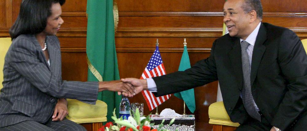 Condoleezza Rice und Abderrahman Schalgam