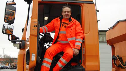 Uwe Assmann im BSR-Winterdienst