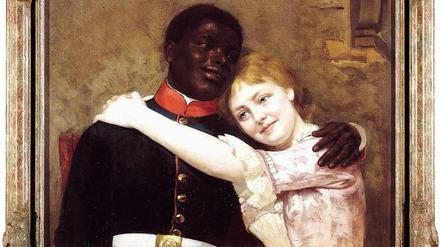 Der schwarze Militärmusiker Gustav Sabec al Cher und seine Verlobte Gertud Perlig auf einem Gemälde des Berliner Malers Emil Doerstling.