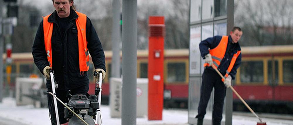 Schnee am Berliner Hauptbahnhof