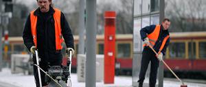 Schnee am Berliner Hauptbahnhof