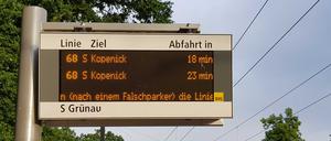 Verspätung bei der Straßenbahn in Grünau wegen Falschparker