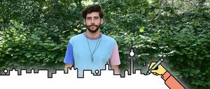 Der Popmusiker Alvaro Soler im Volkspark Friedrichshain. 