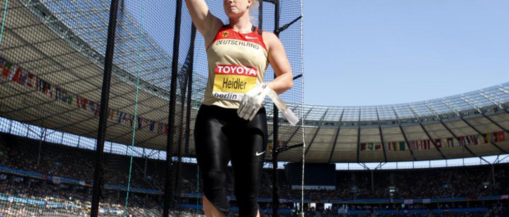 Hammerwerferin Betty Heidler ist mit Rekordweite ins Finale eingezogen