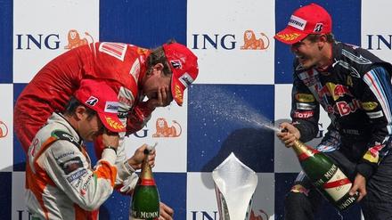 Formel 1 - GP Belgien - Räikkönen, Fisichella, Vettel