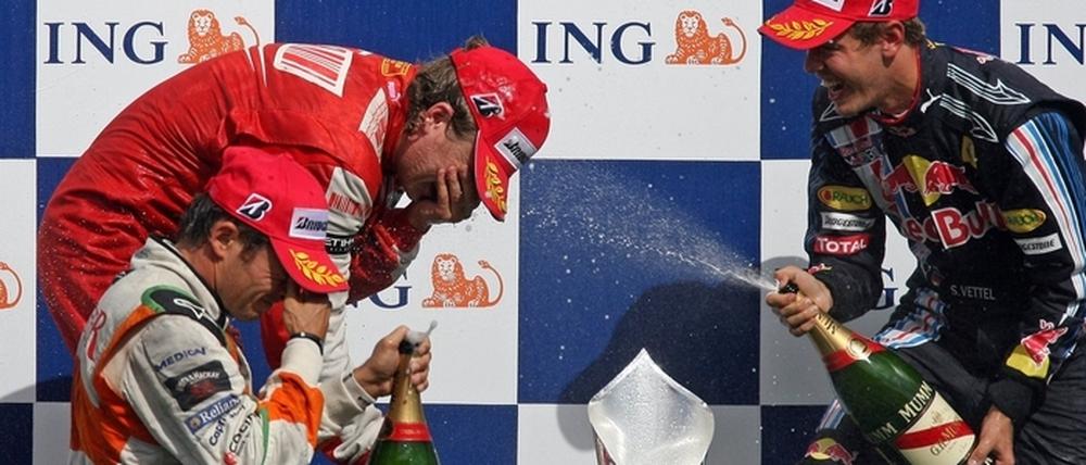 Formel 1 - GP Belgien - Räikkönen, Fisichella, Vettel