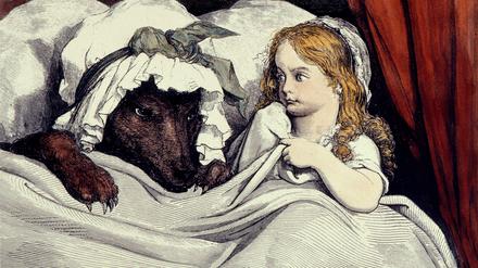 Schlaf gut? Da kann sich das Rotkäppchen neben dem Wolf nicht so sicher sein.