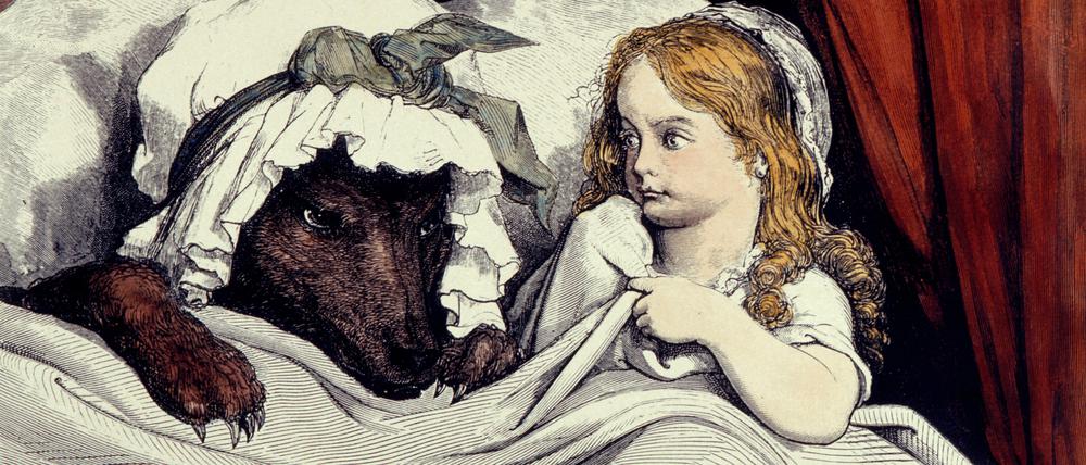 Schlaf gut? Da kann sich das Rotkäppchen neben dem Wolf nicht so sicher sein.