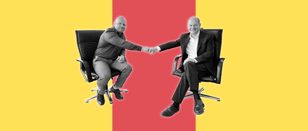 Intensivpfleger Ricardo Lange trifft Olaf Scholz.