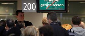 Wie hier in Düsseldorf sieht es fast überall in Deutschland auf den Flughäfen aus.