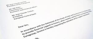 Kurz und knapp: Griechenland bittet um Hilfe.