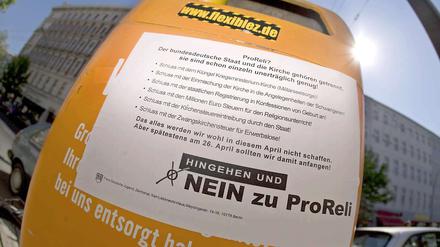 Vor einem Jahr war Berlin voll mit Plakaten, die für oder gegen die Initiative Pro Reli warben.