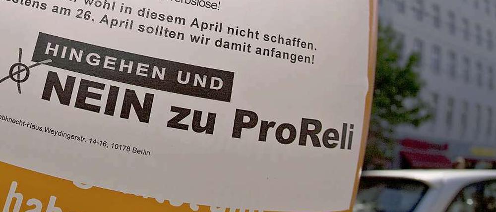 Vor einem Jahr war Berlin voll mit Plakaten, die für oder gegen die Initiative Pro Reli warben.