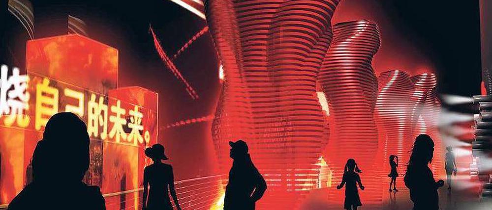 Spirale aus Berlin. So soll der Pavillon „Urban Planet“ der Berliner Kreativagentur Triad die Besucher anlocken.