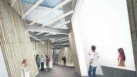 Erwartbar verwinkelt. Libeskinds Entwurf für das Innere der Ex-Blumenhalle.