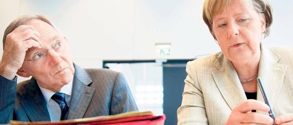 Woher nehmen und nicht stehlen? Bundeskanzlerin Angela Merkel (CDU) und Bundesfinanzminister Wolfgang Schäuble (CDU) stehen vor nicht ganz einfachen Wochen. Denn Ende Juni oder Anfang Juli soll Klarheit über den Etat 2011 herrschen.