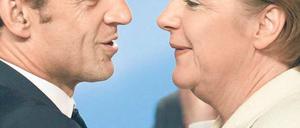 Seltene Harmonie. Beim Verbieten von Leerverkäufen sind sich Frankreichs Präsident Nicolas Sarkozy und Bundeskanzlerin Angela Merkel ausnahmsweise mal einig. Foto: p-a/dpa
