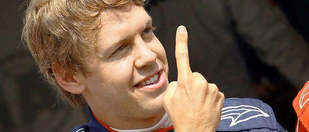 Sebastian freut sich über die Pole in Hockenheim.