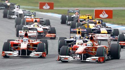 Ferrari hängte Sebastian Vettel im Red Bull ab.