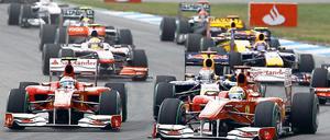 Ferrari hängte Sebastian Vettel im Red Bull ab.