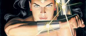 Mit Armreifen gegen Pistolen. Wonder Woman, gezeichnet von Alex Ross.