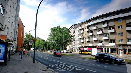 Martin-Luther-Straße in Schöneberg: Der sechsspurige Ausbau der Martin-Luther-Straße geht auf die Tabula-rasa-Situation nach dem Krieg zurück. 