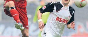 So wird geschossen. Der Hamburger Dennis Diekmeier macht Alexandru Ionita vor, was man in Köln eigentlich von dem rumänischen Stürmer erwartet.