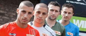 Flache Hierarchie bei Union: Angreifer Karim Benyamina (vorne), Neuzugang Halil Savran, Kapitän Torsten Mattuschka und die alte und neue Nr. 1 Jan Glinker wollen gemeinsam die Klasse halten. Und Hertha ärgern.