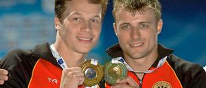 Europameister Sascha Klein (r.) und Silbermedaillengewinner Patrick Hausding.