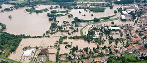Auch Ostritz im Görlitzer Landkreis ist überflutet.