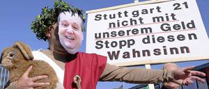 Baden-Württembergs Ministerpräsident Stefan Mappus darf sich einiges anhören ...