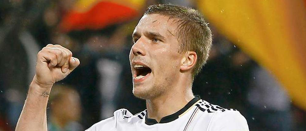Lukas Podolski zeigte gegen Aserbaidschan eine starke Leistung. So gut spielt er im Verein allerdings nur selten.