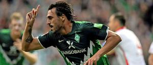 Der Portugiese Hugo Almeida avanciert mit zwei Treffern zum Matchwinner für die Bremer.