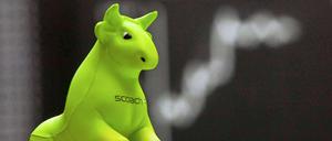 Der grüne Bulle soll den Aufwärtstrend an der Frankfurter Börse signalisieren.