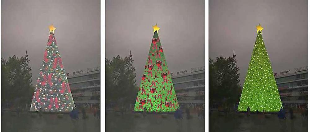 Lichtgestalt. Der Entwurf für die Illuminierung des Breitscheidplatzes stammt vom Designer Andreas Boehlke.