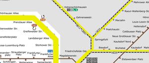 Die gelbe Gefahr: Das Berliner S-Bahnnetz ist derzeit ziemlich löchrig. Die S75 von und nach Wartenberg ist eine von vier Linien, die gar nicht fahren.