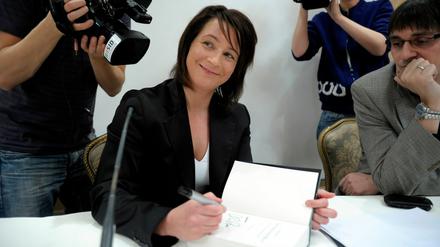 Claudia Pechstein bei der Vorstellung ihrer Autobiografie.