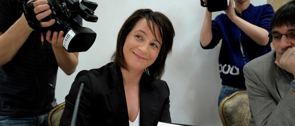 Claudia Pechstein bei der Vorstellung ihrer Autobiografie.