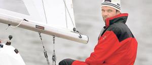 Der einzige Deutsche im Feld. Markus Wieser hat Heimvorteil, hier segelt er ein früheres Match Race auf dem Wannsee. Foto: Camera4