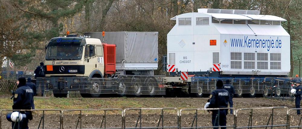 Der Castor-Transport auf seiner letzten Etappe.