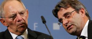 Bundesfinanzminister Wolfgang Schäuble und sein bisheriger Pressesprecher Michael Offer.