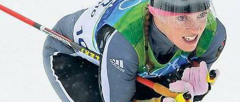Winterfest. Evi Sachenbacher-Stehle geht den ersten Weltcup gelassen an. Foto: dpa