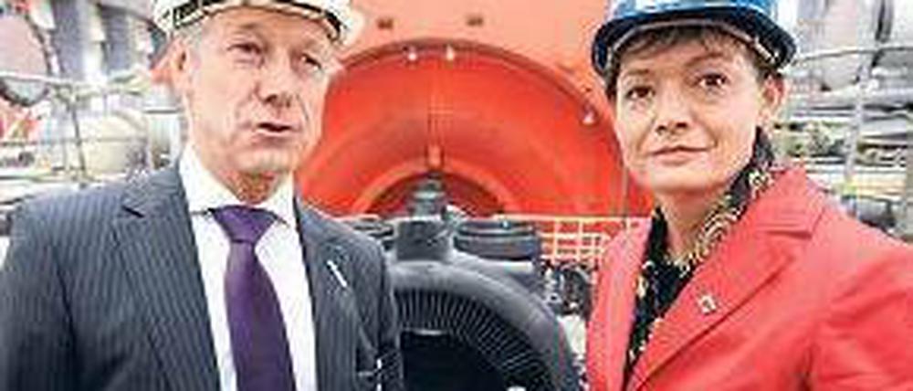 Im Akw. Hessens Umweltministerin Puttrich und RWE-Vorstand Jaeger. Foto: dapd
