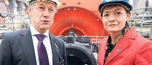 Im Akw. Hessens Umweltministerin Puttrich und RWE-Vorstand Jaeger. Foto: dapd