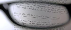 Ausriss aus Wikileaks - US-Dokumente über die Verlässlichkeit der FDP.